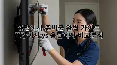 용달이사 준비물 완벽 가이드: 포장이사 vs 용달이사 비교분석